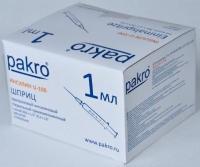 1 мл трехкомпонентный шприц Pakro инсулиновый U100 , с иглой 0,3х13, 100 шт купить в Ставрополе