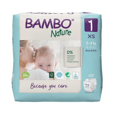 Эко-подгузники Bambo Nature 1 (2-4 кг), 22 шт купить оптом в Ставрополе
