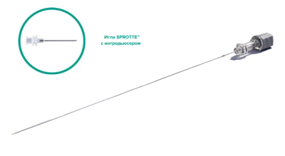 Спинальная игла Sprotte 22G x 6" (150мм) с интродьюсером — 10шт/уп купить оптом в Ставрополе